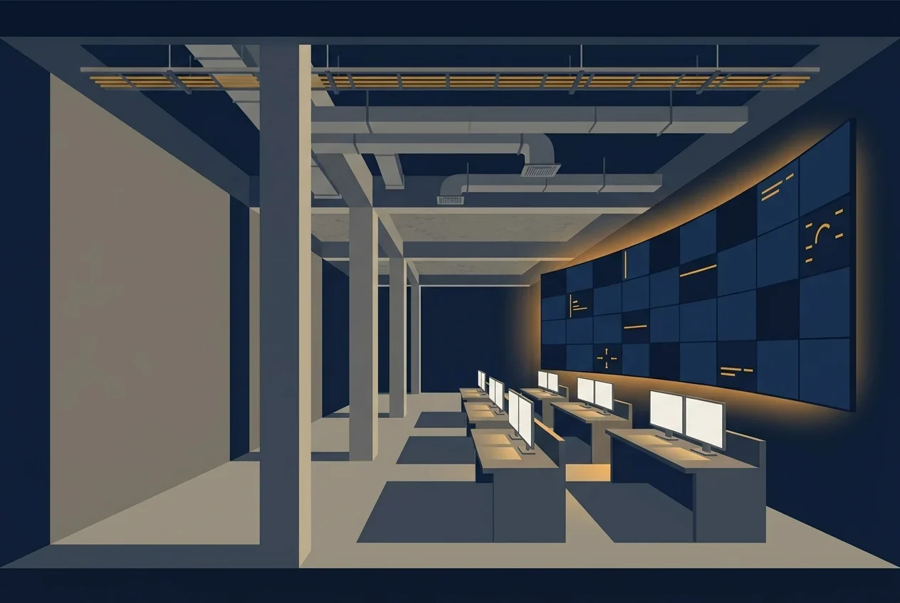 Scroll-world scene: command